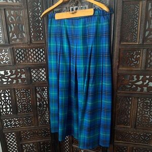 90s Vintage Pendleton Plaid Pleated Maxi Skirt